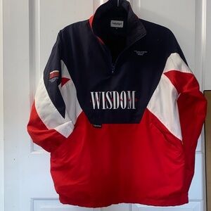 Wisdom Red, Navy and White Colorblock Jacket